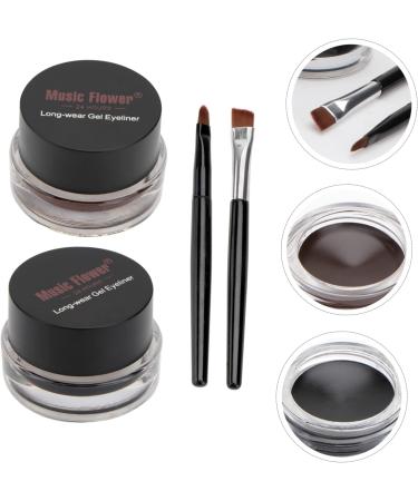 Balacoo 2pcs Waterproof Eyeliner Gel Waterproof Suit Eyeliner and Eyebrow Liquid Eyeliner Cosmetic Lasting 1 count (Pack of 1) As Shown - Buy Online on GoSupps.com