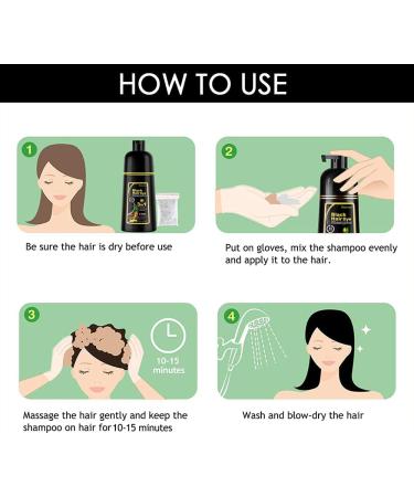  AMZSEA Instant shampoo for gray hair natural black color 3 in 1 for men and women long-lasting black color in 10-15 minutes natural black - Buy Online on GoSupps.com