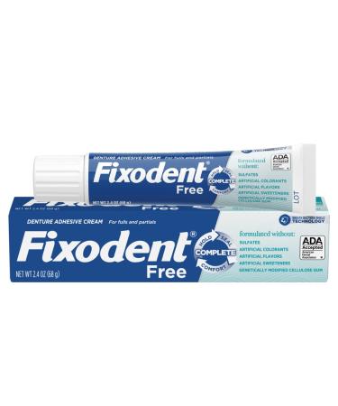 Fixodent Complete Free Denture Adhesive Cream 2.4 Oz