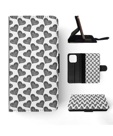Protective Case for Apple iPhone 14 Pro (3-Fold Case with Love Heart Valentine's Day Pattern)