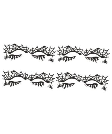 ABOOFAN 4 Pairs Eye Shadow Stickers False Eyelashes Eye Stickers Makeup Halloween Makeup Supplies Halloween Temporary Eye Halloween Props Prom Decor Lace Applique Eye Liner Stickers