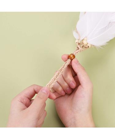 Girls Lady Bohemian Headband Handmade Peacock Feather Tassel Headdress Tribal Indian Headpiece Fascinator Headwear Hippie Boho Hair Accessories for Women Dance Party Festival (white) - Buy Online on GoSupps.com