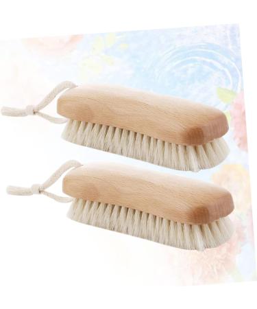 Buy Gleavi 2-St Cloth Washing Brush - Wooden Handle Cleaning Brushes for Shoes Coats & More | Eco-Friendly Bamboo & Bristle Design - International Shipping Available - Buy Online on GoSupps.com