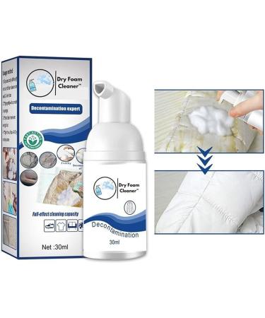 Dry Foam Cleaner 30ml Clothing Dry Foam Cleaner Clothing Dry Cleaning Spray Dry Foam Cleaner for Clothes Multi-Purpose Rinse-Free Cleaning Spray for Down Jackets Carpets Shirts(2 pcs) 2 pcs Clear - Buy Online on GoSupps.com