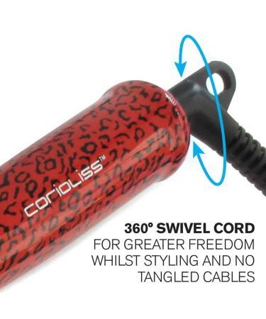 Corioliss Conical Glamour Wand - Red Leopard Tourmaline Ceramic Barrel Professional Hair Curling Wand with Heat Resistant Glove & 2 Year Warranty - Shop Internationally - Buy Online on GoSupps.com