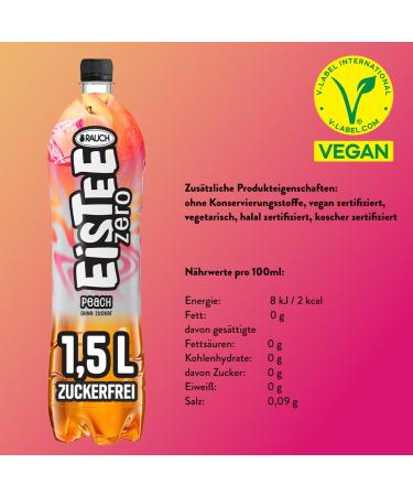 Buy Smoke etee Zero Peach - Sugar-Free Black Tea & Rose Hip Drink | 6x 1.5L PET Bottles | Refreshing Peach Flavor - Buy Online on GoSupps.com