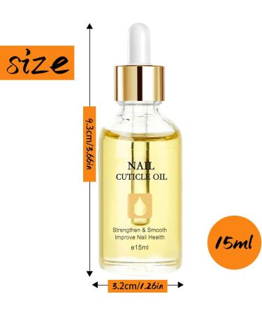 Nail Cuticle Oil 15ml Organic Vitamin E & B Jojoba Oil for Nails Moisturizing & Repairing Dry Rough Cuticles Nail Care with Dropper Design Orange-Scented Formula - Buy Online on GoSupps.com
