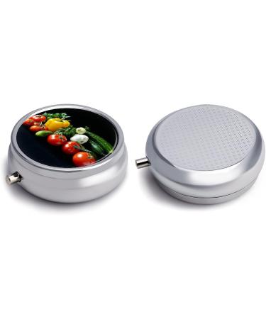 Travel Pill Box - 3 Compartment Tomato & Cucumber Design - Portable Medicine Case for Handbag & Pocket - Best Organizer for Traveling - Buy Online on GoSupps.com