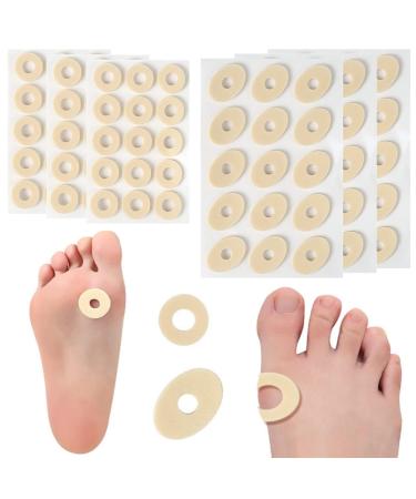 90 Pieces Corn Cushions Soft Latex Foam Self Adhesive Callus Pads Corn Pad Anti Friction Reduce Foot and Heel Pain 2 Models Skin Color One Size