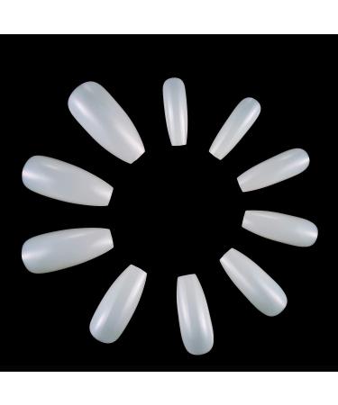 120 Acrylic Fake Coffin Nail Tips - 10 Sizes Women Artificial False Nails in Clear Box (Natural Color) - Buy Online on GoSupps.com