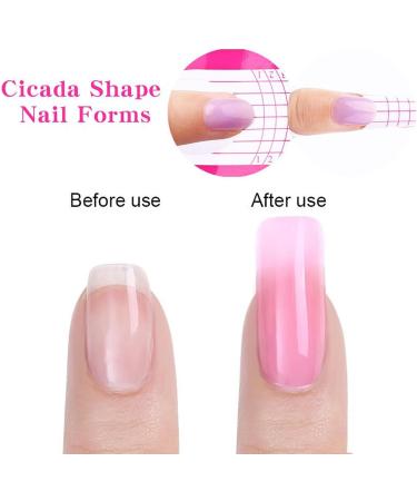 Nail Forms for Gel Builder 100 Pcs Nail Extensions Forms Self-Adhesive Nail Extension Stickers for Acrylic UV & Poly Gel Polygel Nail Form (Pink) - Buy Online on GoSupps.com