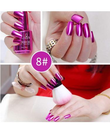 Wishwin Mirror Effect Nail Polish 8 Color UV LED Metallic Shiny Metal Nail Art Gels Nail Art Tool 18ml - Buy Online on GoSupps.com