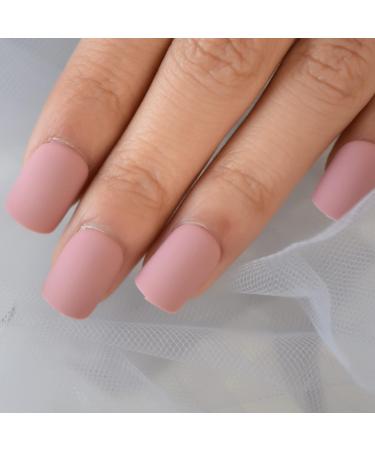 Dried Rose Matte Short Square Acrylic False Nails - 24pcs Set | International Shipping - Buy Online on GoSupps.com