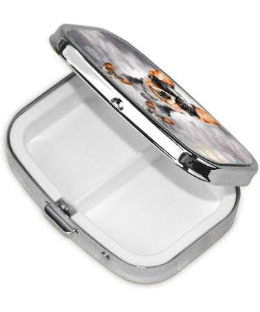 Chihuahua Dog Pill Box | Cute 2 Compartment Travel Pill Organizer | Portable Medicine Case for Purse & Pocket - Buy Online on GoSupps.com