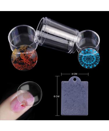Biutee Clear Jelly Nail Art Stamper Set - Dual Head Silicone Stamper with 3 Scrapers - Manicure Nail Art Tool (12 Pcs) - Buy Online on GoSupps.com