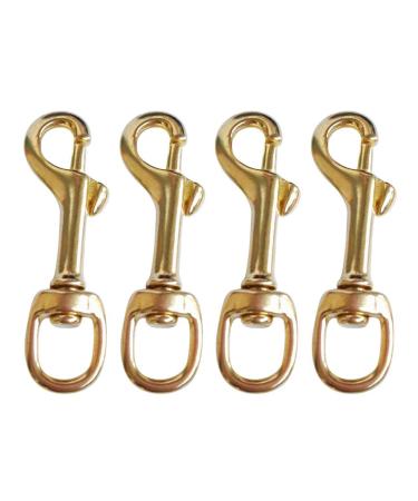YiMusic 4 Pieces Brass Single Swivel Eye Bolt Snap Hook Buckle Suit for Scuba Diving Dog Clip Equipment Replacement