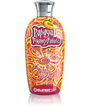 Supertan Papaya & Pomegranate tingle bronzer sunbed tanning lotion cream (200ml bottle)
