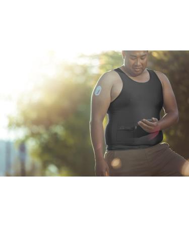 Men's Insulin Pump Holder Tank Top with Phone Pocket - Red, Size Medium | RevelWear - Buy Online on GoSupps.com