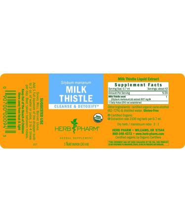 Herb Pharm Milk Thistle Extract 1 fl oz - Support Liver Health & Detox - Buy Online on GoSupps.com