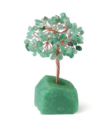 Xiannvxi crystals money tree life tree decoration feng shui green aventurine crystal tree natural gemstones stones decoration Tree of life drum stones base bonsai tree decorative items esoteric d-green aventurin