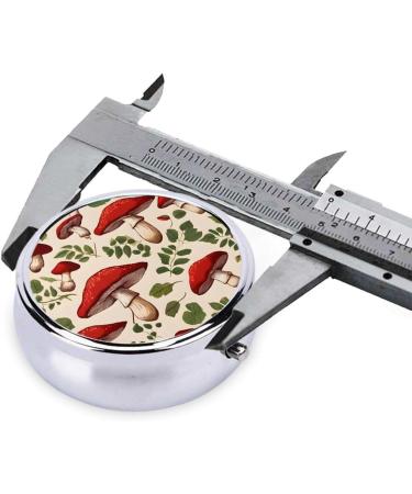 Red Mushrooms Mini Round Pill Box | 3 Compartment Travel Organizer | Portable Medicine Case for Home & Office - Buy Online on GoSupps.com