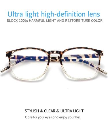Buy ANRRI Blue Light Blocking Glasses for Men & Women | Anti Eyestrain | Leopard Gradient Clear Lens - Buy Online on GoSupps.com