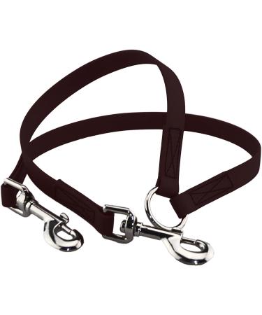 BioThane Coupling Leash for Two Dogs - 0.5m Dark Brown Width Selectable | Durable & Stylish Dog Harnesses - Buy Online on GoSupps.com