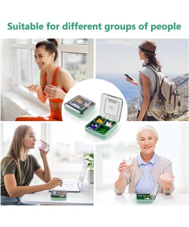 ACWOO Pill Dose Organizer - 7-Day Travel Medication Box with 4 Removable Compartments Moisture-Resistant Green | Perfect for Daily Use & International Shipping - Buy Online on GoSupps.com