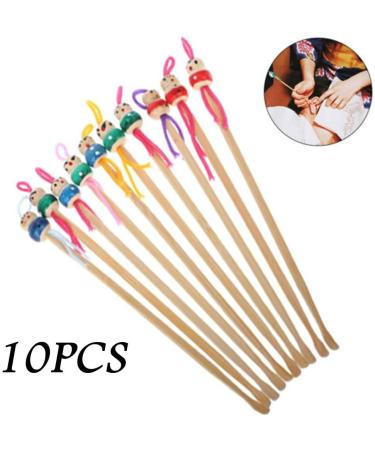 10pcs Handmade Wood Bamboo Ear Pick Wax Remover Mini Doll Ear Care Tool - Buy Online on GoSupps.com