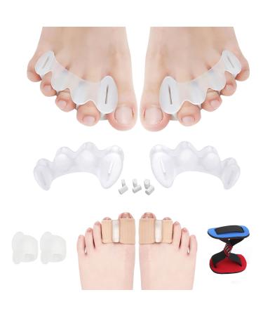 LOSKIA Toe Separators Bunion Corrector Set Toe Spacers For Feet Men and Women Big Toe Straightener - For Hammer Toes Overlapping Toes Bunions (Medium)