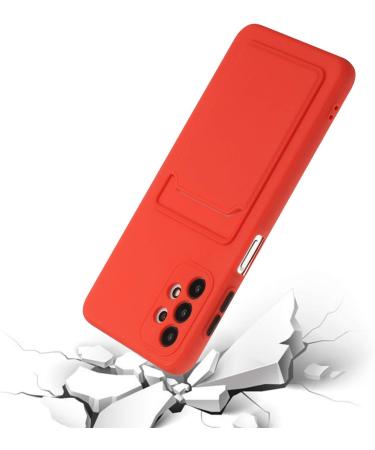 Buy Tivenfezk Nadoli Ultra Thin Silicone Case for Samsung Galaxy A73 5G - Shockproof Scratch-Resistant Wallet Cover with Card Holder - Red - Buy Online on GoSupps.com