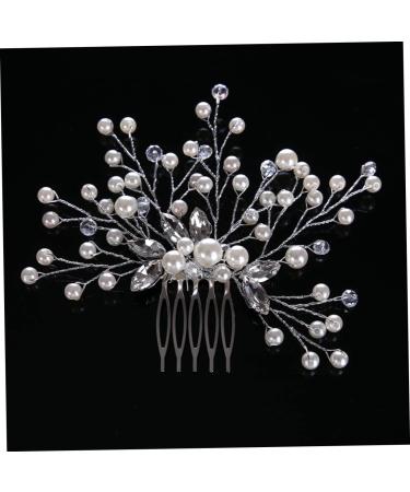 FRCOLOR Hair Comb bridal accessories rhinestone jewelry pearl headpiece bridal headpiece headdress accessories white comb bride European and American Hair Jewelry - Buy Online on GoSupps.com