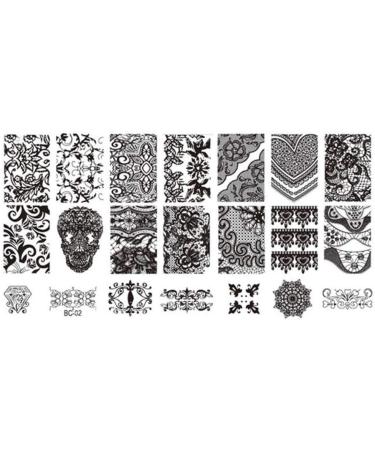 Vektenxi Premium Quality Lace Stamper Nails Art Stamp Stamping Nail Template Flowers Image Printer Plate - Buy Online on GoSupps.com