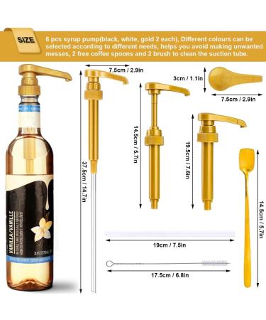 6 Pack Syrup Pump Coffee Syrup Pump Fits Most 25.4 Oz/750ml Bottles Compatible with Torani DaVinci Matteo's Jordans Skinny Syrups Bottles Ideal for Home and Coffee Bar No Dripping - Buy Online on GoSupps.com
