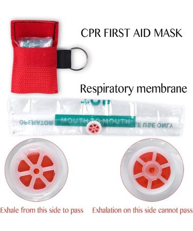 PHCOZY 5 Pcs CPR Mask Keychain Set | Check Valve & Breathing Scarf | MojiDecor Red Breathing Barrier for Safety & First Aid - Buy Online on GoSupps.com