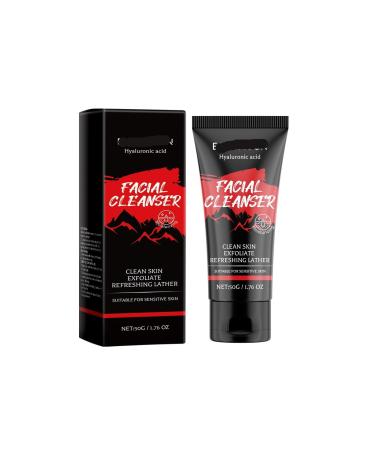 Moisturizing Facial Cleanser - Gentle Deep Clean Hydrating & Nourishing Face Wash With Rich Foam Soothes Post-Shave Skin(2PCS) 1 Count (Pack of 1)