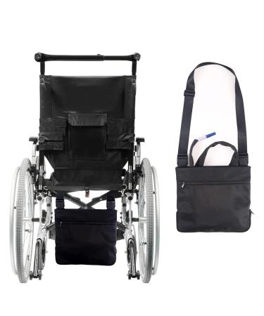 Urine bag cover with catheter-hose cover and adjustable belt catheter bag covers with compartment for storing belongings.