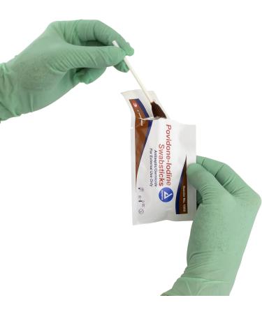 Dynarex Povidone Iodine Swabsticks - Antiseptic Skin Preparation - 25 Foil Packets - Buy Online on GoSupps.com