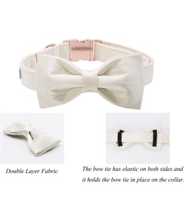Lionet Paw's Wedding Dog Collar - Comfortable Silk White Collar with Removable Fly for Medium Dogs (34-55cm) | International Shipping - Buy Online on GoSupps.com