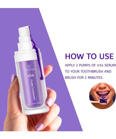 Nolipem Purple Toothpaste for Teeth Whitening | Effective Stain Removal & Teeth Brightening - Buy Online on GoSupps.com
