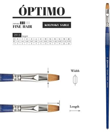 Escoda Optimo Kolinsky Bright Paint Brush - Size 6 Long Handle for Oil & Acrylic - Buy Online on GoSupps.com