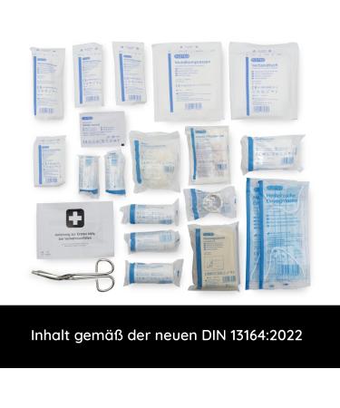 Motor Lamination Bag DIN 13164:2022 - First Aid Car Set | Auto First Aid Box & Dressing Bag for Cars & Motorcycles - Classic Design - Black - Buy Online on GoSupps.com