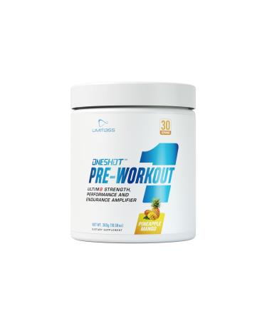 ONESHOT Pre Workout Powder for Men and Women - BCAAS Amino Acids Supplement Powder 200mg Caffeine Powder Beta Alanine Powder Citrulline Malate Preworkout Powder - Pineapple Mango - 30 Servings