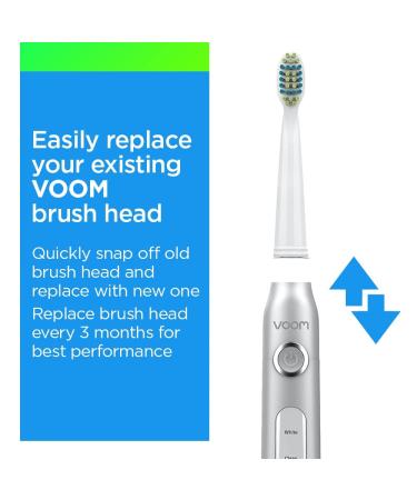 Voom Sonic Pro 3/Pro 5 Replacement Heads - Pack of 6 Advanced Bristle Technology Brushes - Buy Online on GoSupps.com