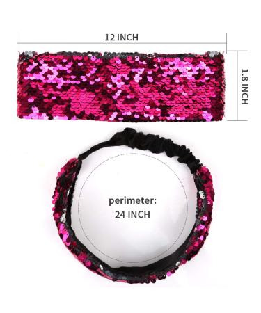 YGDZ Sequins Headbands for Girls - 10pcs Glitter Elastic Hair Bands, 1.8 Inches Wide - Buy Online on GoSupps.com