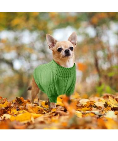 Alagilrs Knitted Dog Sweater Vest - Soft & Warm Crochet Winter Clothing for Small & Medium Dogs | Green - Buy Online on GoSupps.com