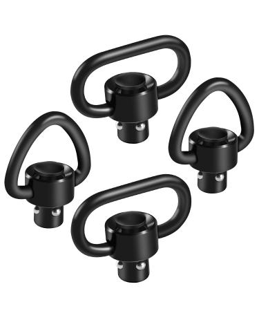 Bengor 4 Pack QD Sling Swivels, 1.25" Loop + D-Loop Quick-Disconnect Push Button for Two Point and Traditional Sling Swivel Mount Set