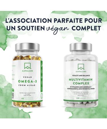 Omega 3 Vegan 1500mg Om ga 3 d'Huile d'Algue d Origine Durable Hautement Dose 750mg DHA + 300mg EPA par Dose - Comple ment Alimentaire Omega3 100% V g talien - 90 G lules - Buy Online on GoSupps.com