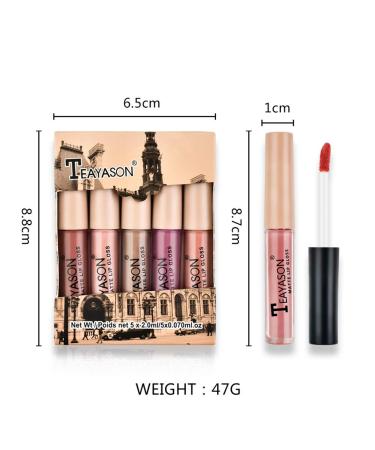 Matte Liquid Lipstick Set - Waterproof Mini Long-lasting Lip Gloss | Non-Feathering Cup Lipstick Gift Box - Beauty Makeup Set in Nude Palette - Buy Online on GoSupps.com