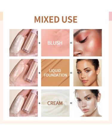 Surligneur liquide cr me scintillante hydratante et claircissante pour visage et corps (#03 ou rose) #03 ROSE GOLD 1 ml (Lot de 1) - Buy Online on GoSupps.com